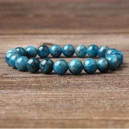 image-Natural Blue Apatite Bracelets Are Suitable For Men And Women To Wear Elastic Beaded Jewelry