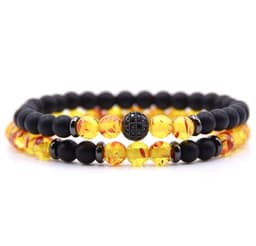 image-Micro-inlaid Zircon Nracelet 6mm Natural Stone Beaded Bracelet