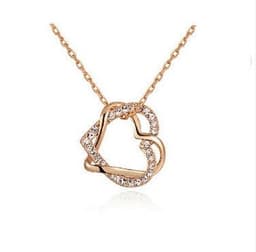 image-Yiwu Fashion Jewelry Factory Jewelry Customized Double Diamond Heart Necklace Earring Set