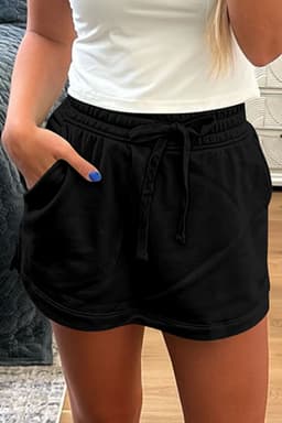 image-Light Grey French Terry Mini Skort With Pockets