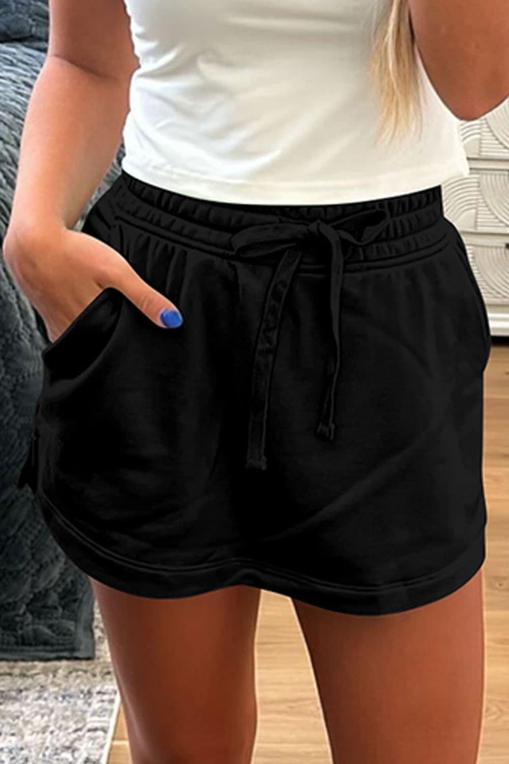 image-Light Grey French Terry Mini Skort With Pockets