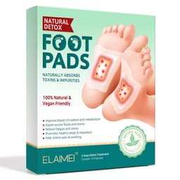 image-Cross-border ELAIMEI Foot Patches Moisture Removal, Wormwood, Bamboo Vinegar, Ginger Foot Patches 10 Patches Boxes are authorized to improve sleep