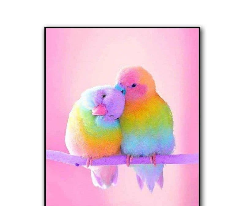 image-Rubik's Cube Round Diamond Parrot Diamond Painting Living Room Bedroom Brick Hot Decorative Painting