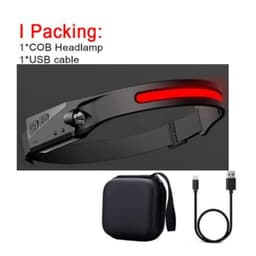 image-COB LED Induction Riding Headlamp Flashlight USB Rechargeable Waterproof Camping Headlight With All Perspectives Hunting Light