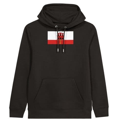 image-Drapeau de Gibraltar - Sweat à capuche unisexe bio