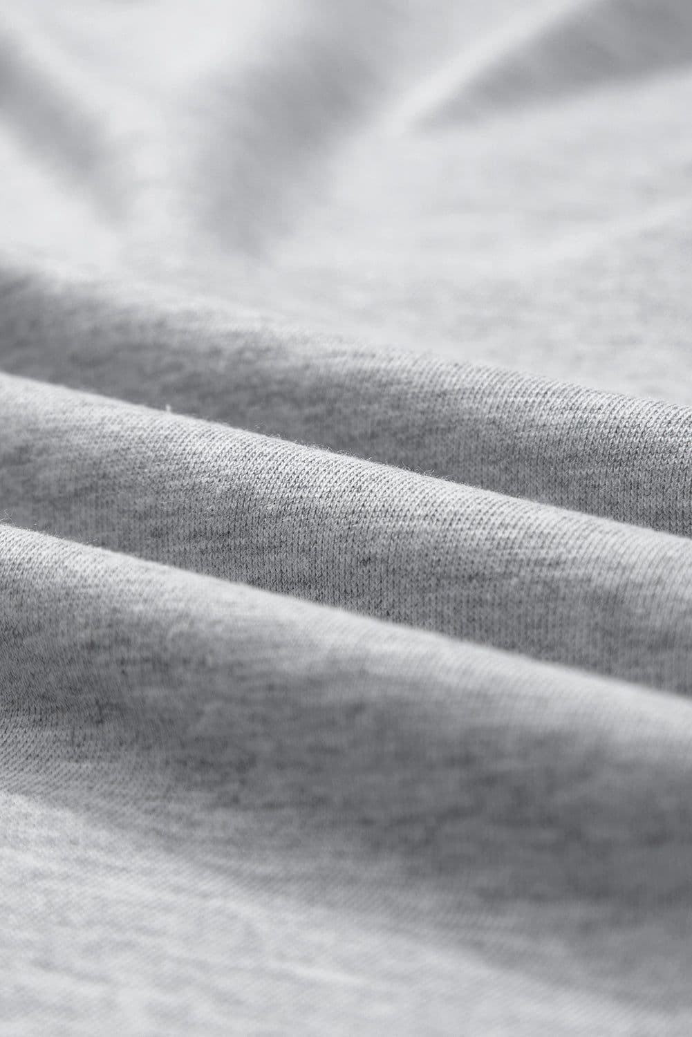 image-Light Grey USA Lettering Patch Notched Neck Loose Tee