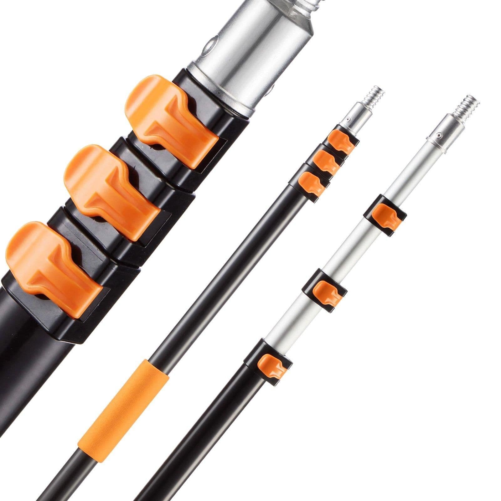image-VEVOR Telescopic Extension Pole, 3.8-12 FT Multi-Purpose Extendable Pole, Sturdy Aluminum Alloy Paint Pole Extension with Flip-Lock Design, High Reach Roller Stick for Painting, Dusting and Cleaning