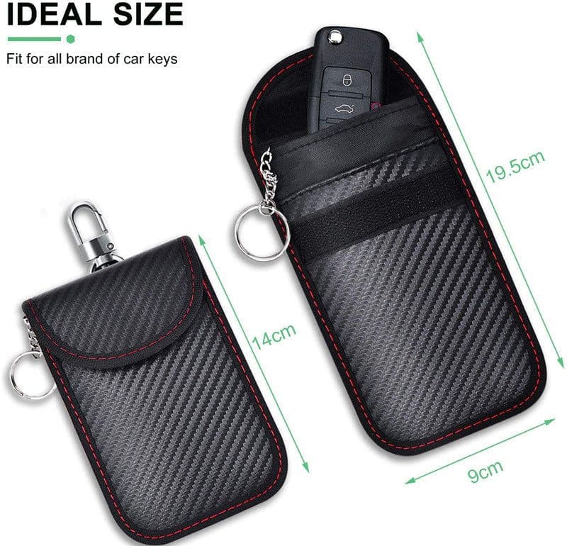 image-Manufacturers spot carbon fiber RFID electromagnetic shielding key bag mobile phone car key signal shielding bag anti-induction