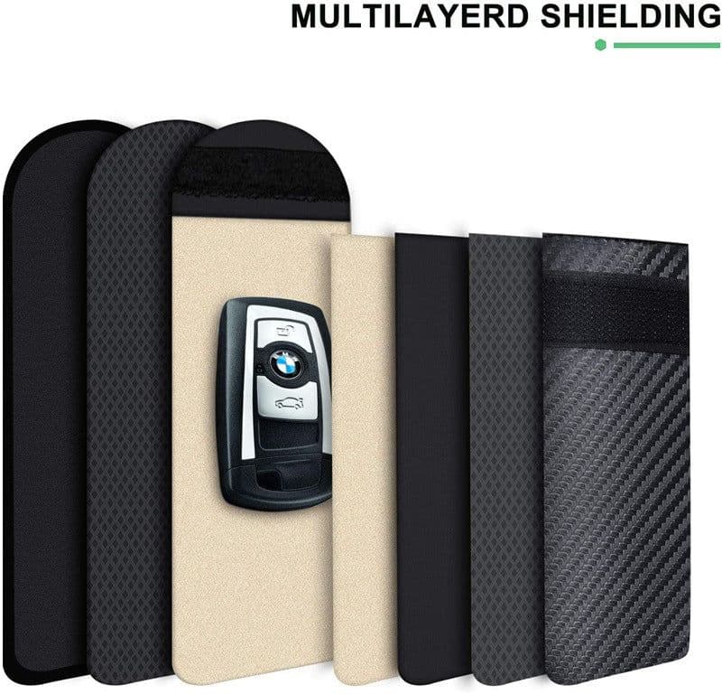 image-Manufacturers spot carbon fiber RFID electromagnetic shielding key bag mobile phone car key signal shielding bag anti-induction