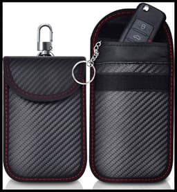 image-Manufacturers spot carbon fiber RFID electromagnetic shielding key bag mobile phone car key signal shielding bag anti-induction