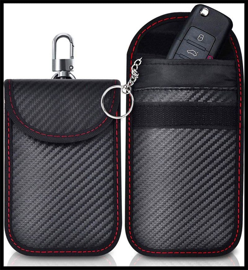 image-Manufacturers spot carbon fiber RFID electromagnetic shielding key bag mobile phone car key signal shielding bag anti-induction