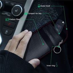 image-Manufacturers spot carbon fiber RFID electromagnetic shielding key bag mobile phone car key signal shielding bag anti-induction