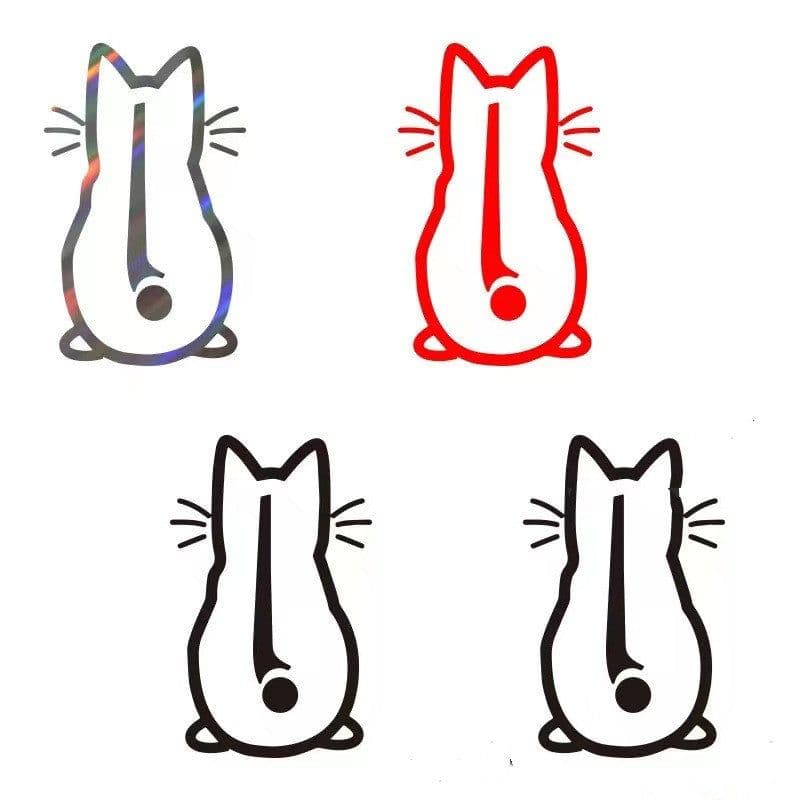image-Personalized Cute Cat Shape Wiper Decoration Sticker