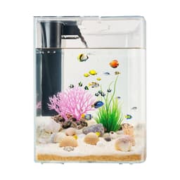 image-VEVOR Fish Tank Aquarium, 2 Gallon Arch Ultra-Clear GPPS Starter Smart Tank Adjustable 3 Color Lighting, Self Cleaning System Fishbowl for Freshwater & Saltwater Fish Home, Office, or Pet Use