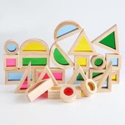 image-Acrylic Rainbow Building Blocks Children’s Educational Early Education Shape Cognition Creativity Assembling Parent-child Kaleidoscope Interactive Toy
