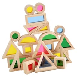 image-Acrylic Rainbow Building Blocks Children’s Educational Early Education Shape Cognition Creativity Assembling Parent-child Kaleidoscope Interactive Toy