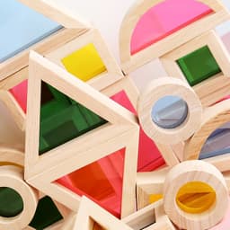 image-Acrylic Rainbow Building Blocks Children’s Educational Early Education Shape Cognition Creativity Assembling Parent-child Kaleidoscope Interactive Toy