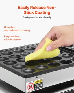 image-VEVOR 50-Piece Mini Dutch Pancake Maker - 1800W Stainless Steel