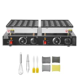 image-VEVOR 50-Piece Mini Dutch Pancake Maker - 1800W Stainless Steel