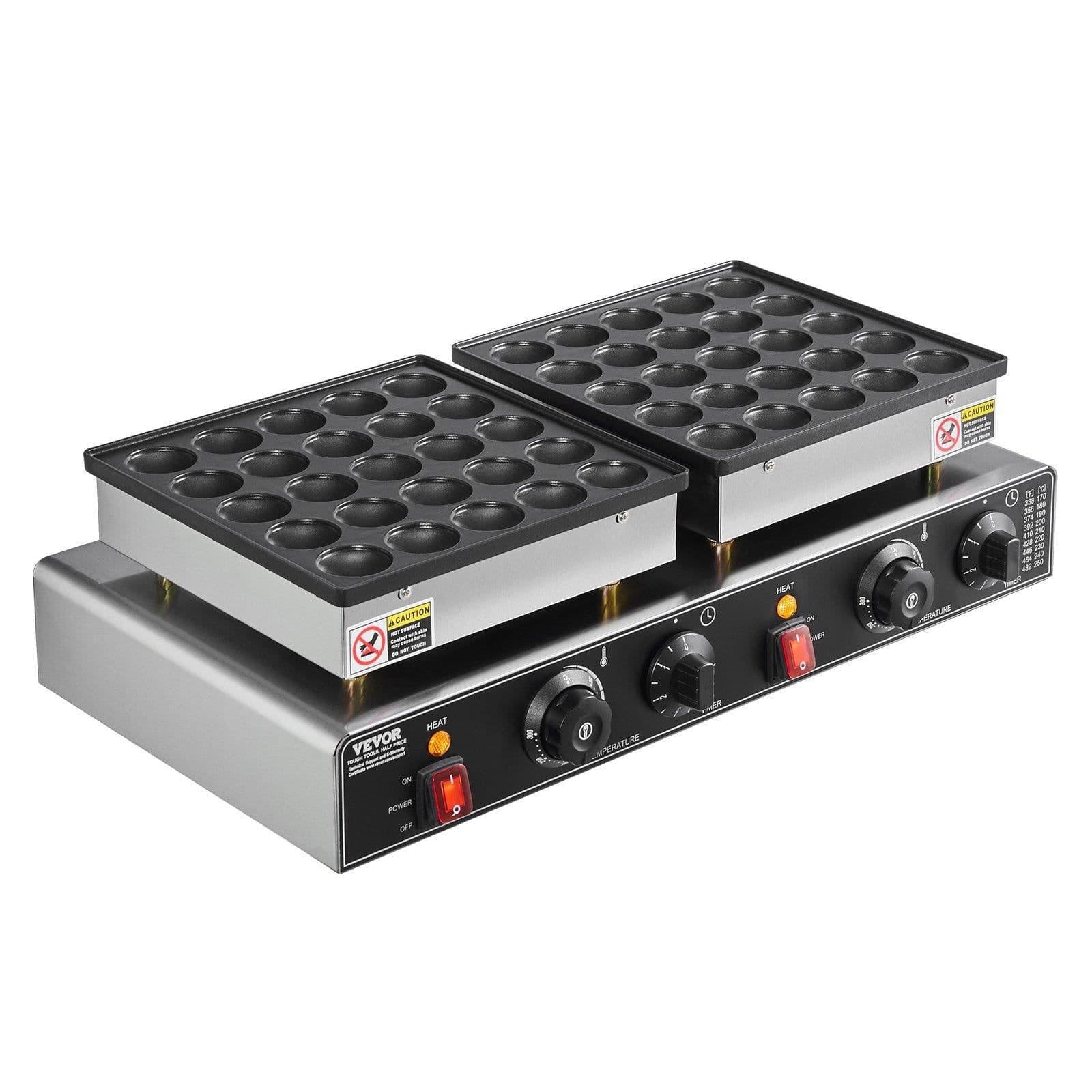 image-VEVOR 50-Piece Mini Dutch Pancake Maker - 1800W Stainless Steel