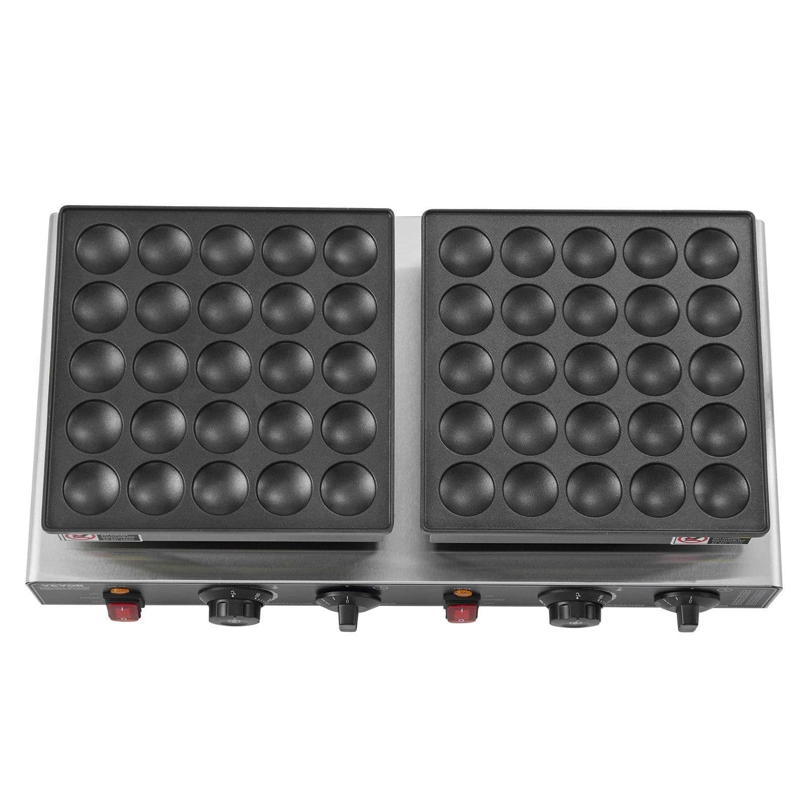 image-VEVOR 50-Piece Mini Dutch Pancake Maker - 1800W Stainless Steel