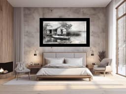 image-Fishing Shack Black white Photography Art print