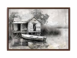 image-Fishing Shack Black white Photography Art print