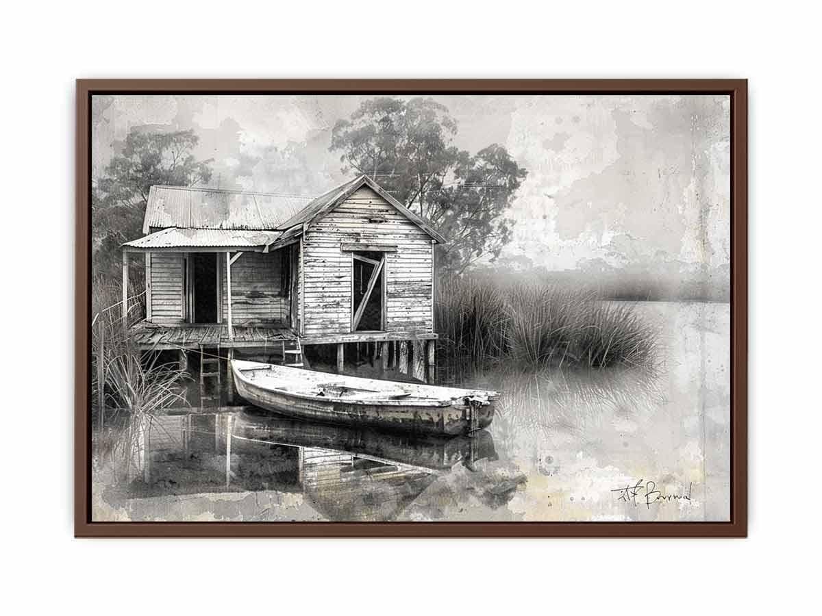 image-Fishing Shack Black white Photography Art print