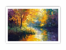 image-Forest Lake Canvas Painitng