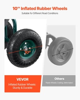 image-VEVOR Rolling Garden Cart with Swivel Seat, Heavy Duty Garden Seat with Storage Basket & Tool Tray, 300 lbs Weight Capacity, Outdoor Utility Gardening Stool Scooter for Lawn Yard Planting Weeding