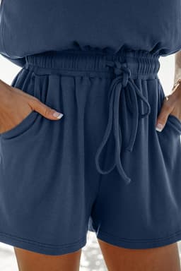image-Kassidy Knit Romper - Cap Sleeve Open Back