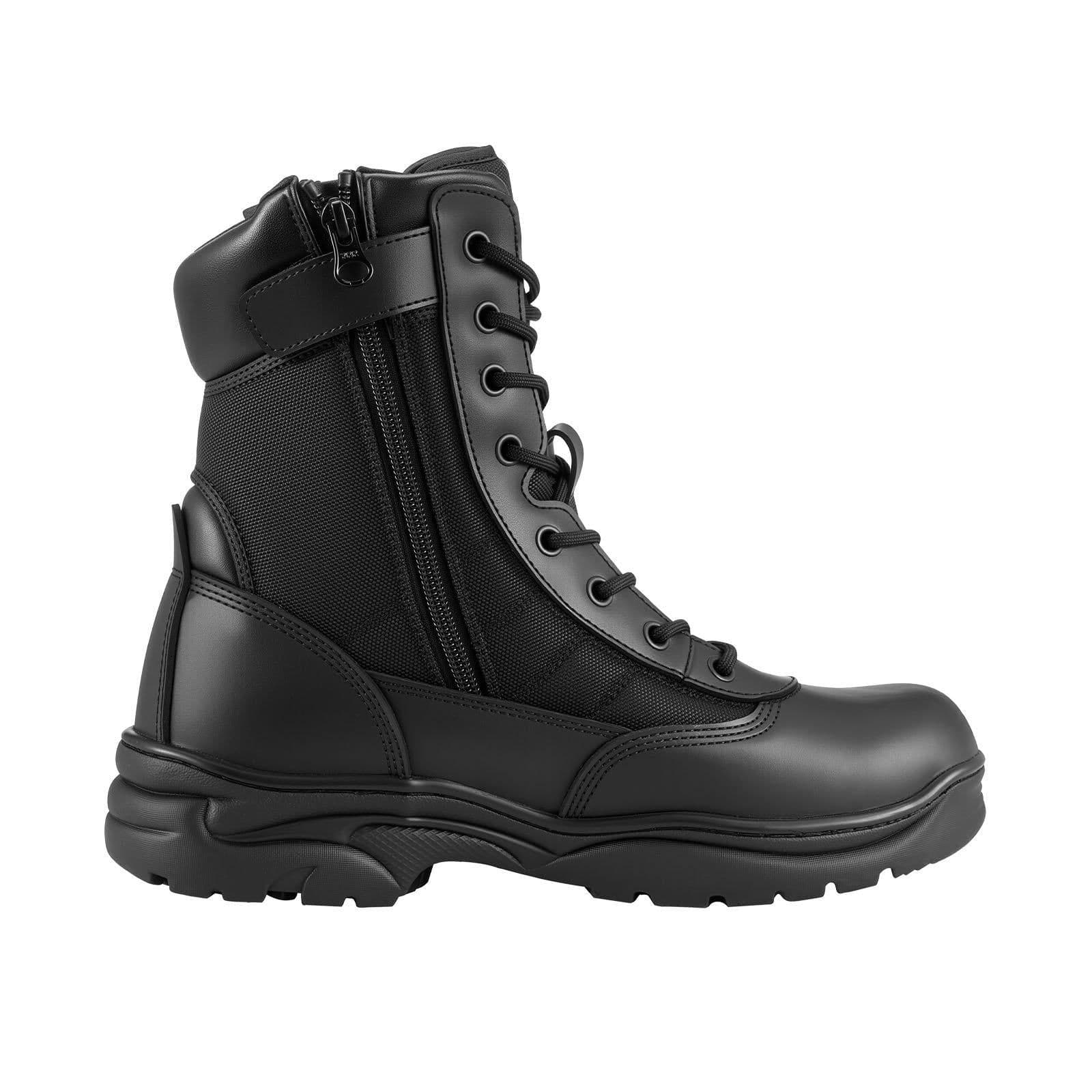 image-VEVOR Men's Military Tactical Boots, 8 inch Combat Hiking Work Boots, Lightweight & Breathable Side Zipper Mens Motorcycle Interceptor Trooper Boot, for Outdoor Security Mountaineering, US Size 9