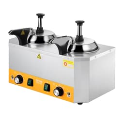 image-VEVOR Electric Cheese Dispenser with Pumps, 2.4x2 L Commercial Hot Fudge Warmer, Stainless Steel Heated Double Pumps Dispenser, 86-230℉ Temp Adjustable Nacho Cheese Warmer for Fudge Cheese Caramel