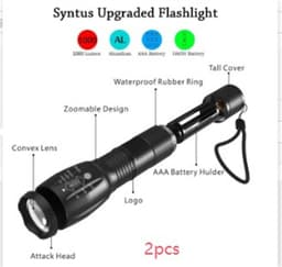 image-Portable Mini Flashlight LED ZOOM Torch Hunting Zoomable Flashlight Torch Light