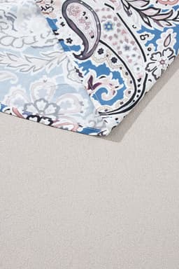 image-Blue Boho Paisley Print Off Shoulder Maxi Dress