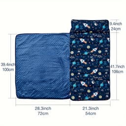 image-Rocket Pattern Nap Mat for Kids Travel & Daycare