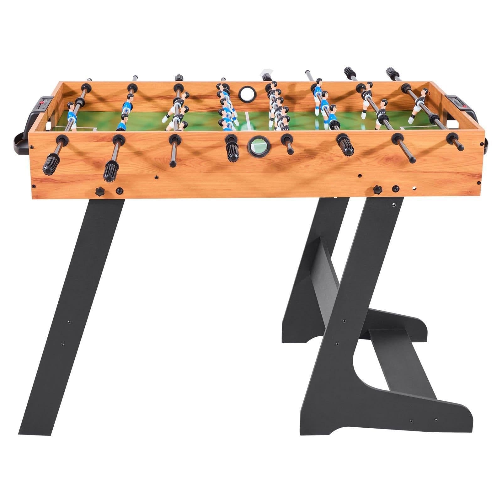 image-VEVOR Folding Foosball Table, 42 inch Standard Size Table, Indoor Full Size Foosball Tables for Home, Family, and Game Room, Durable Soccer Set, Includes 2 Balls