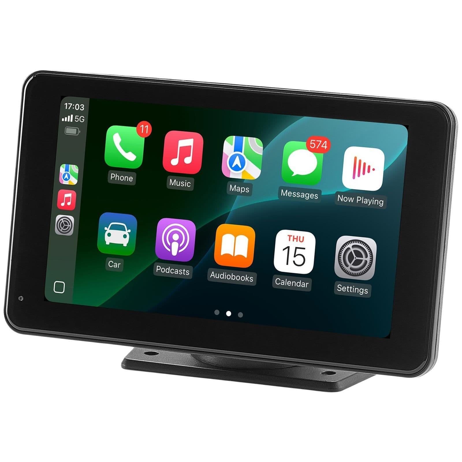 image-VEVOR Wireless Car Stereo, 7-Inch HD Portable Radio Touch Screen Compatible with Apple CarPlay & Android Auto, CarPlay Screen with Backup Camera, Voice Control, Mirror Link, Bluetooth, GPS Navigation