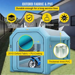image-VEVOR Portable Inflatable Paint Booth, 13 x 8 x 8ft Inflatable Spray Booth, Car Paint Tent with Air Filter System & 2 Blowers, Upgraded Blow Up Spray Booth Tent, Auto Paint Workstation Motorcycle Gara