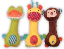 image-SPPH Plush Animal Hand Rattle - Yellow Deer