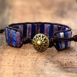 image-Hiphop Bracelets Femme Tube Lapis Lazuli Quartz Leather Wrap Bracelet Beaded Couples Bracelet Bestfriend Gifts Dropship