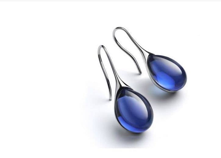 image-Four Color Inlaid Opal Earrings European And American Ladies Fashion Earrings