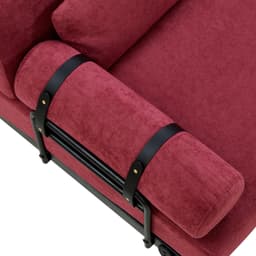 image-Modern Loveseat Sofa 59' Sofa Couch 2-Seater with USB Ports, Unique Cylindrical Armrests, Red Chenille