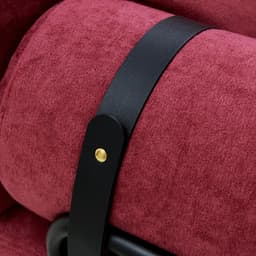 image-Modern Loveseat Sofa 59' Sofa Couch 2-Seater with USB Ports, Unique Cylindrical Armrests, Red Chenille