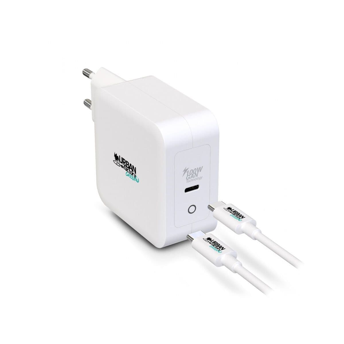image-Wall Charger + USB C Cable Urban Factory GSC10UF White