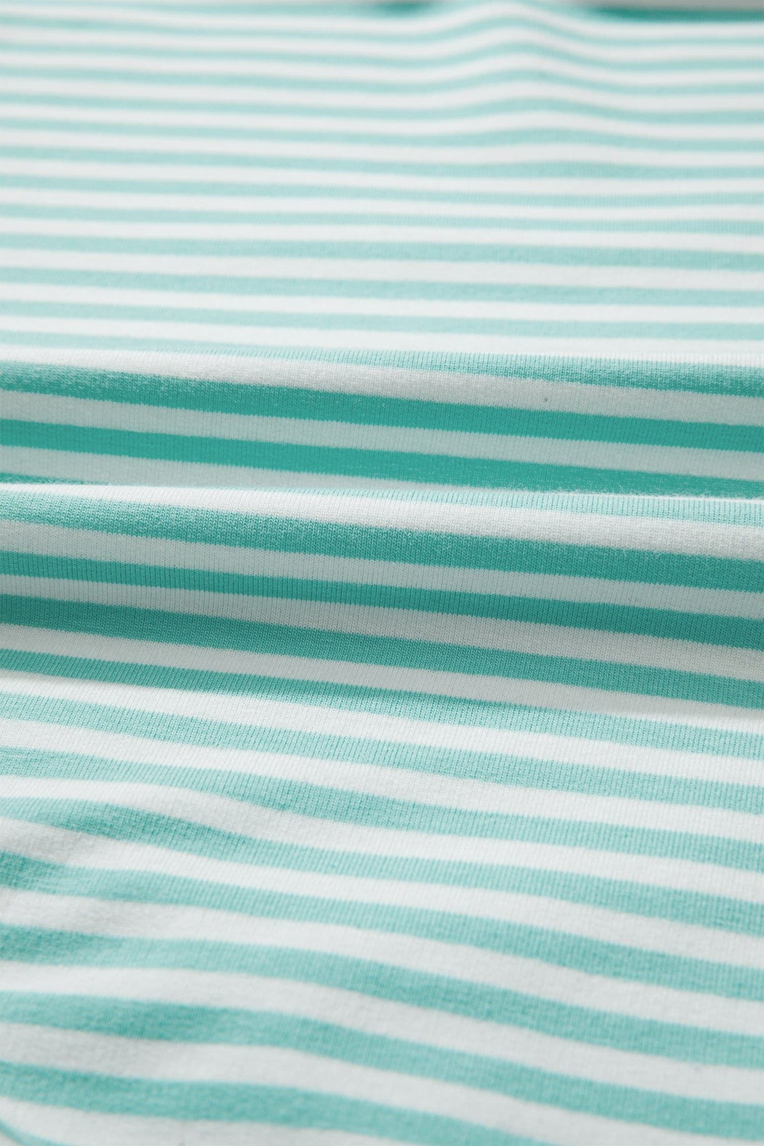image-Sky Blue Stripe Cuffed Sleeve Contrast Mock Neck Tee Casual 2pcs Short Set