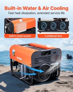 image-VEVOR PCP Air Compressor, 4500PSI/30Mpa Diving Scuba Tank Air Compressor, Double Cylinder Auto-Stop PCP Diving Compressor with Built-in Water & Fan Cooling System for Paintball, Air Rifle, Scuba Tanks