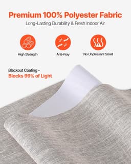 image-VEVOR Panel Track Blinds, Extendable Track from 45.8 in to 86 in W, Trimmable Panel Curtains Up to 96 in H, Vertical Blackout Panel Blinds for Sliding Doors, Patio Doors, Room Divider, Windows, Brown