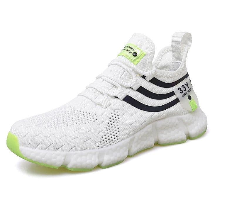image-Sports Running Shoes - White Breathable Mesh Low-Top