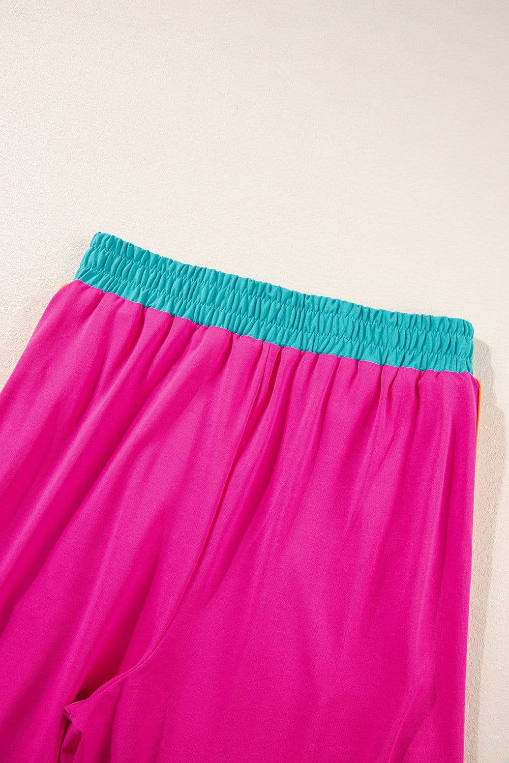 image-Strawberry Pink Color Block Two-Piece Set